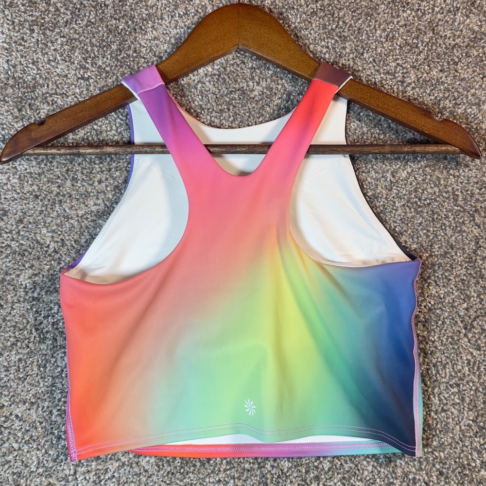 Athleta Crop Tank Top Women XS Multicolor Ombre Athletic Workout Yoga Activewear - Picture 6 of 7